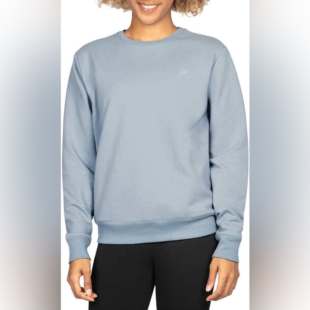 Fila Womens French Terry Long Sleeve Crewneck Sweatshirt in Blue Fog